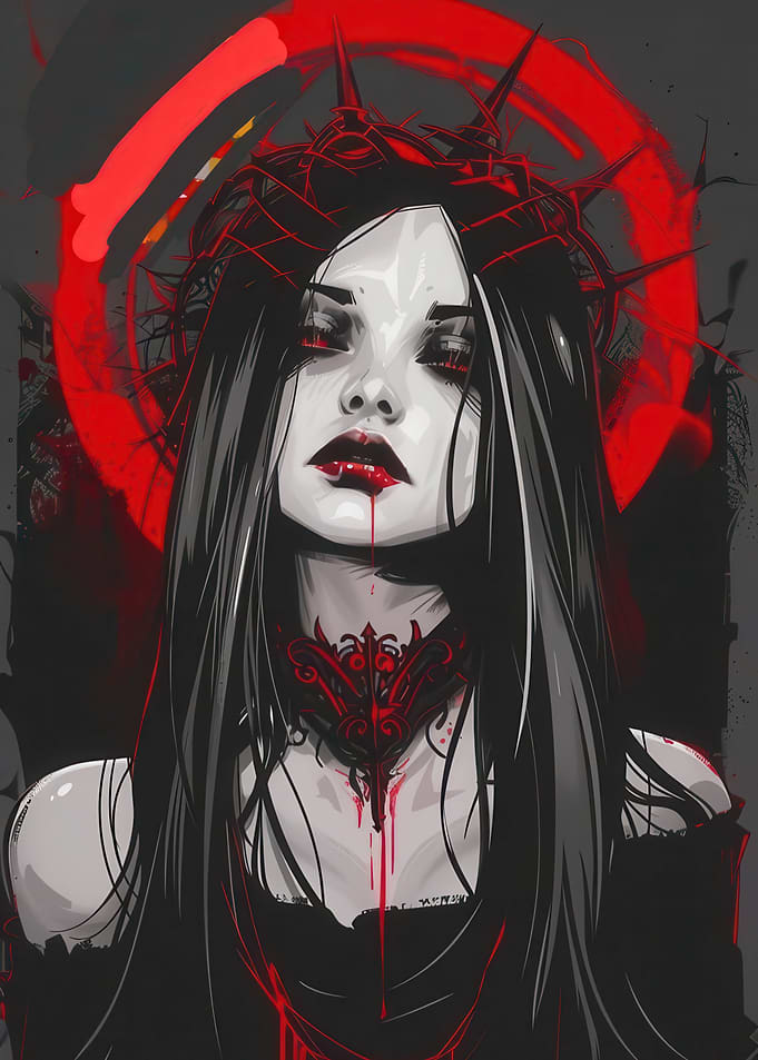 Gothic Vampire Queen with Crown