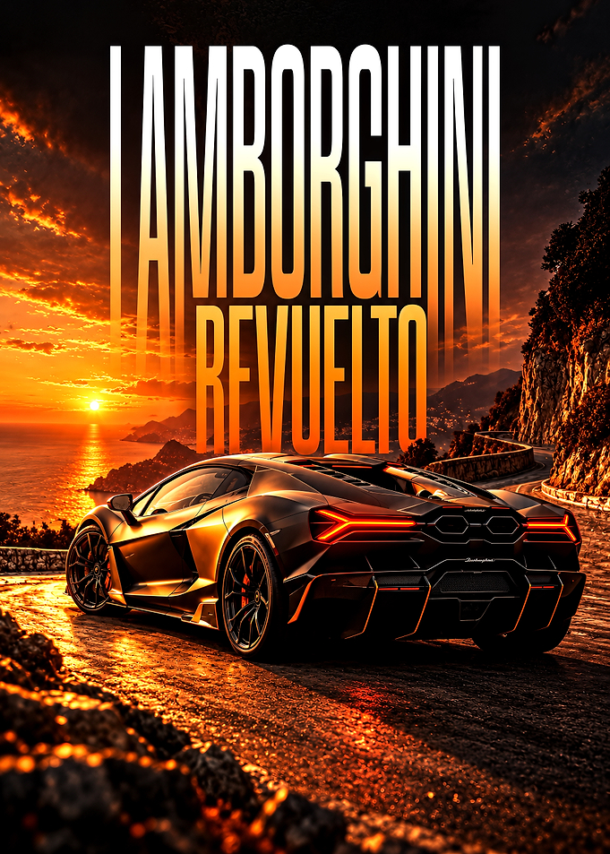Lamborghini Revuelto Sunset Coastal Drive