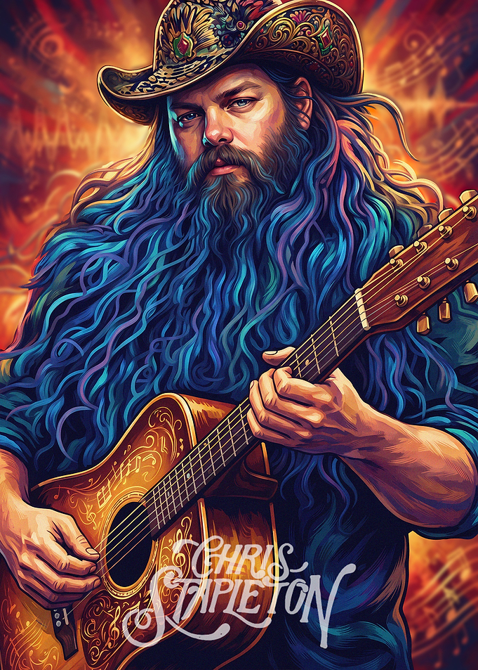 Chris Stapleton Portrait with Guitar