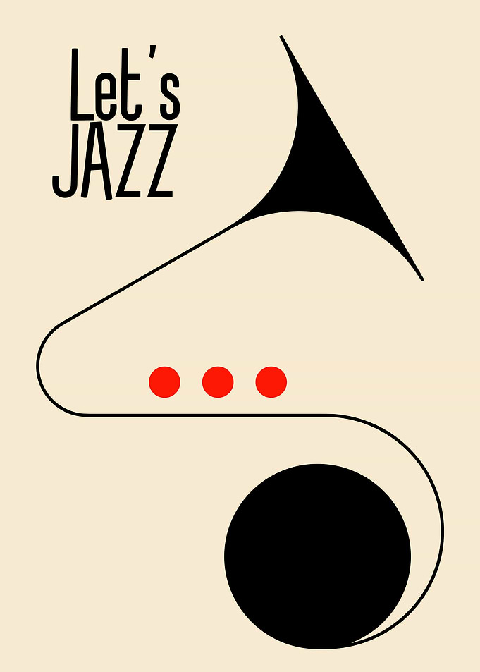 Minimalist Let's Jazz Trumpet Poster