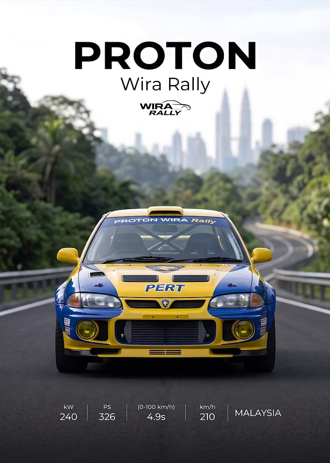 Proton Wira Rally Car Poster