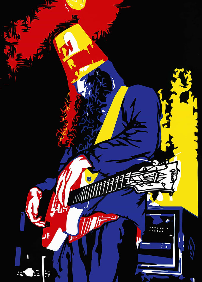 Buckethead Guitarist Pop Art Illustration