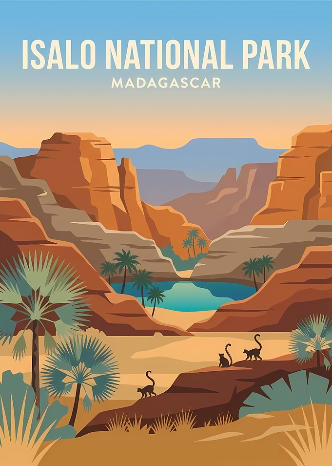 Isalo National Park Madagascar Travel Poster