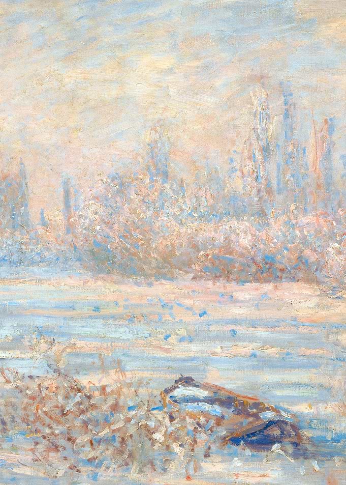 Frost by Claude Monet Winter Snow Landscape Painting