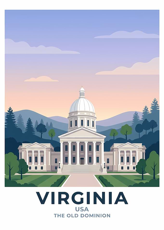 Virginia State Capitol Travel Poster