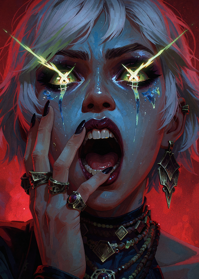 Intense Fantasy Sorceress Portrait