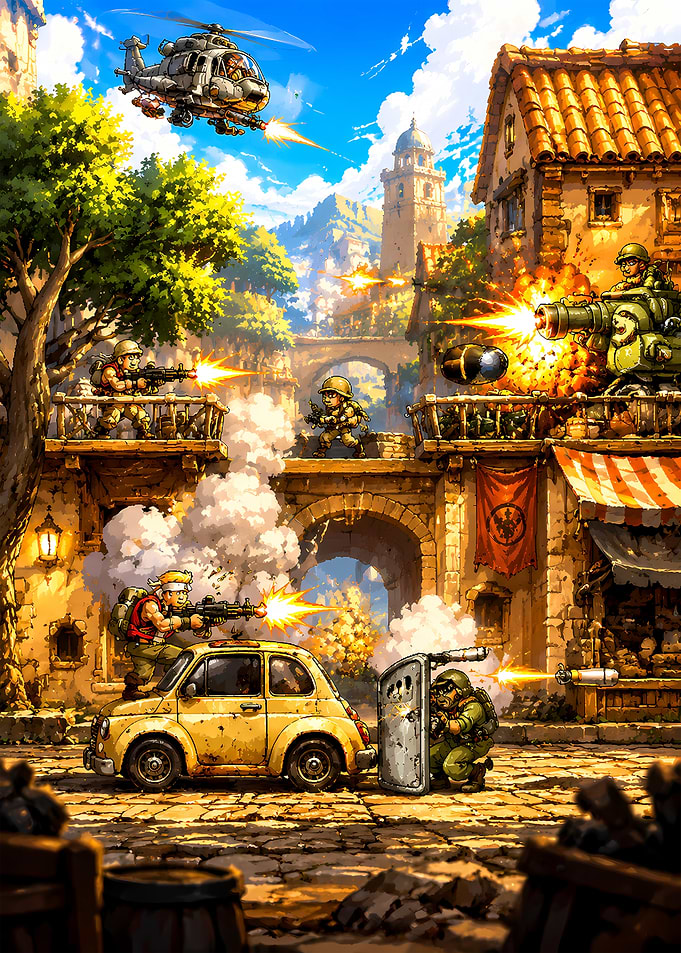 Metal Slug Style Pixel Art Battle