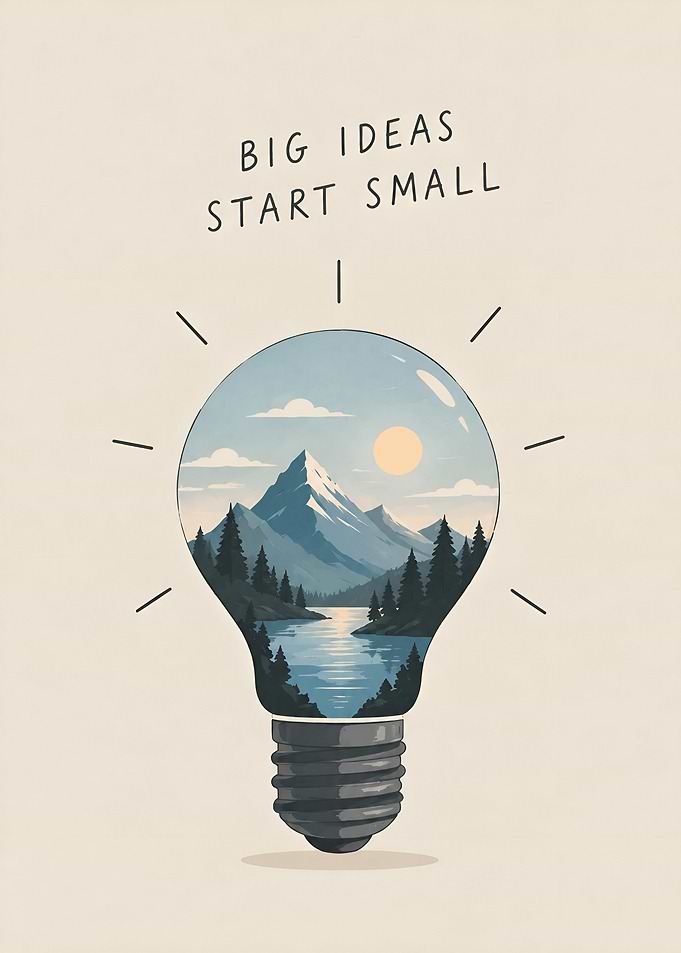 Big Ideas Start Small Lightbulb Inspired art