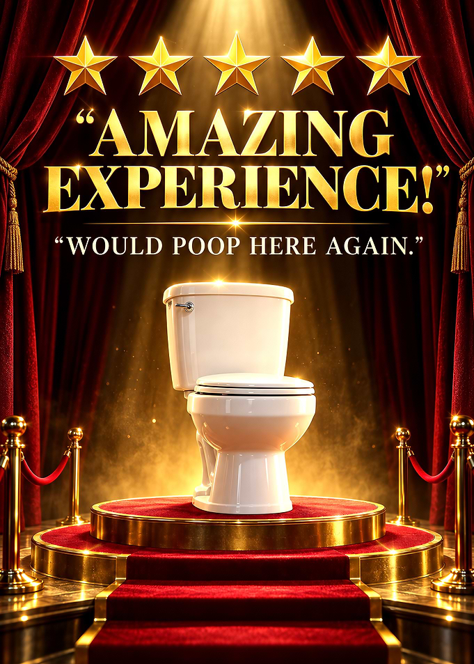 Five Star Toilet Review Poster