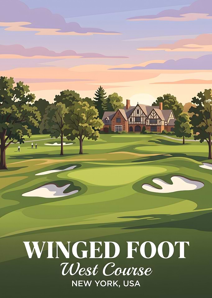 Winged Foot West Course Golf Poster