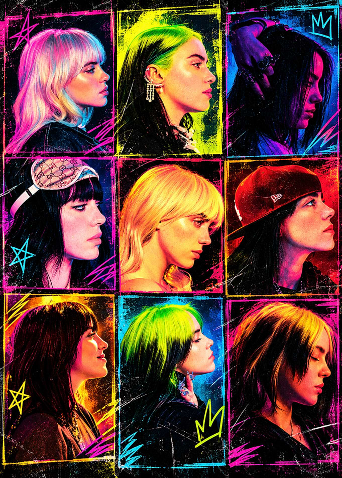 Billie Eilish Multi-Panel Pop Art Poster