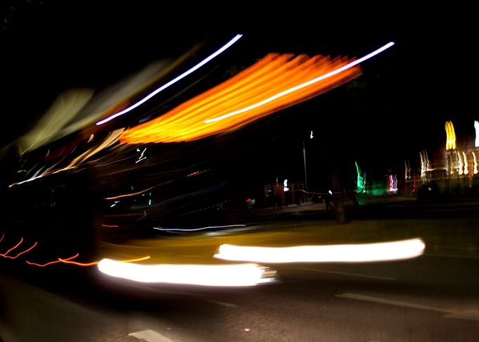 Night City Traffic Light Trails