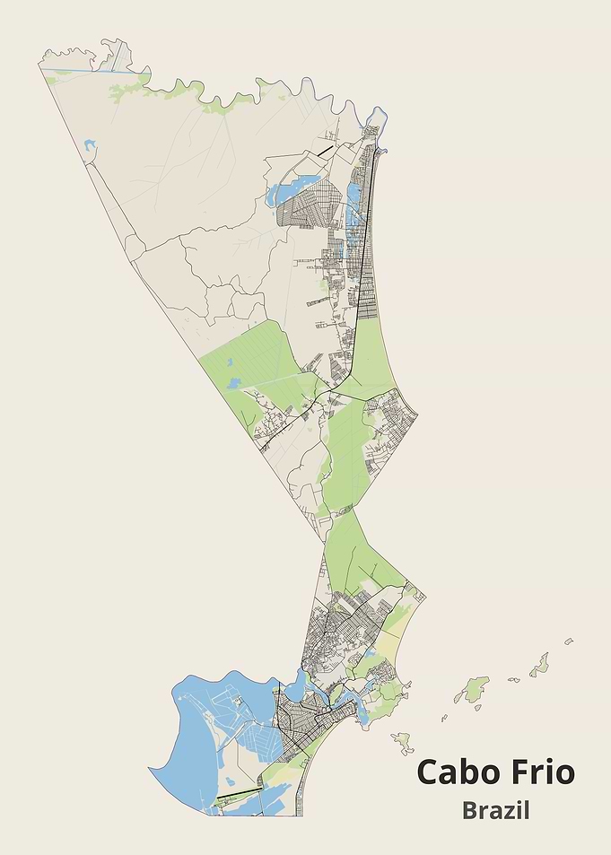 Cabo Frio Brazil Map Print