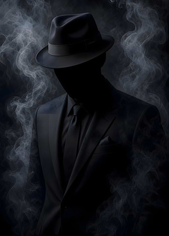Mysterious Man in Fedora and Suit