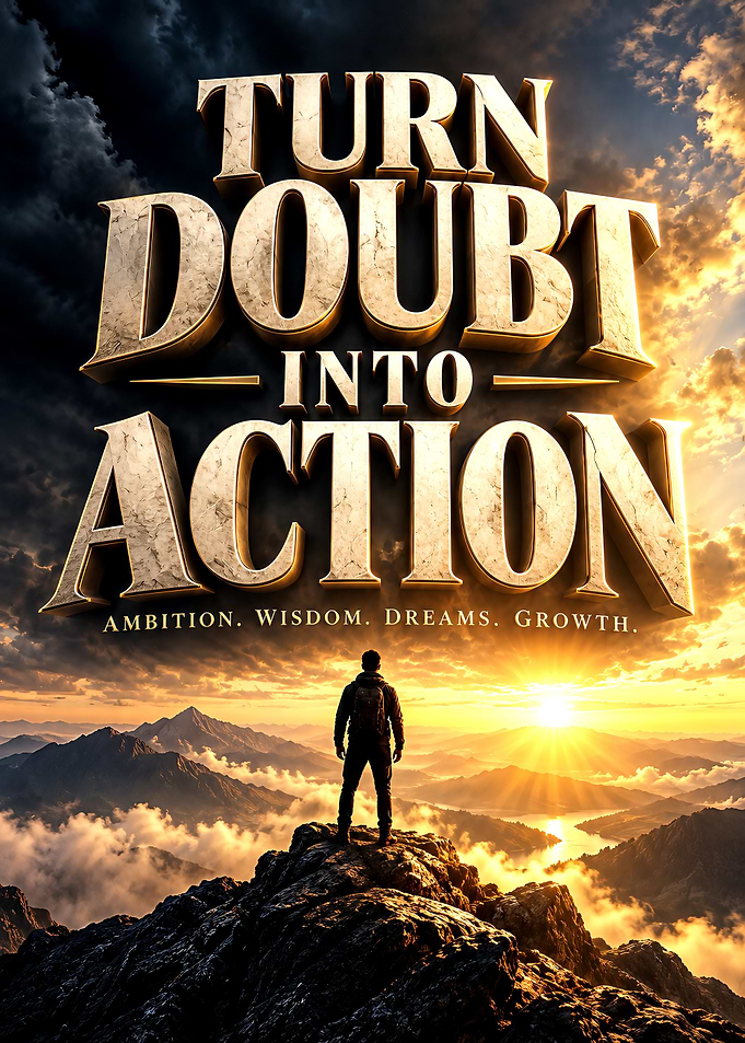 Turn Doubt Into Action Motivational Poster