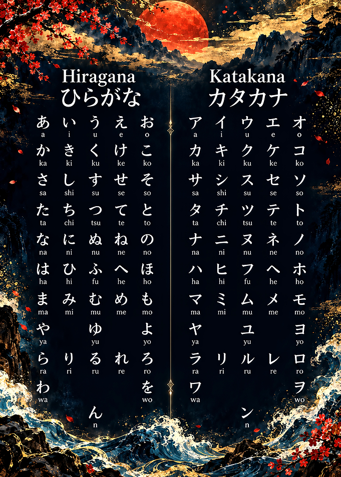 Japanese Hiragana and Katakana Chart