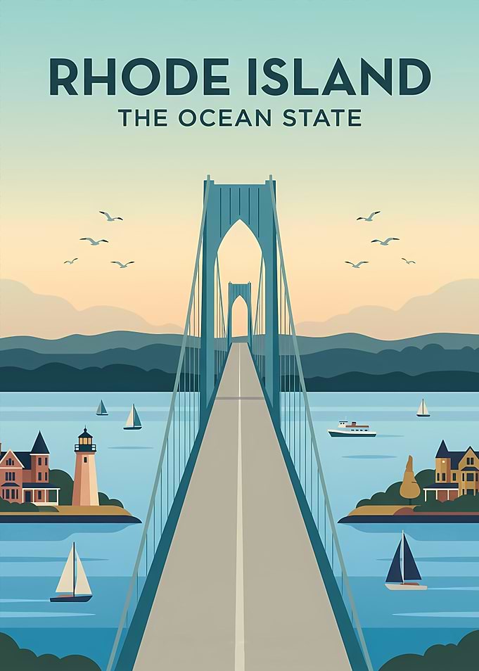 Rhode Island The Ocean State Poster