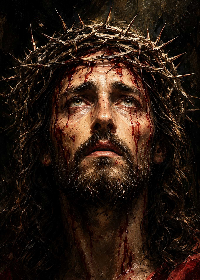 Portrait of Jesus with Crown Thorns