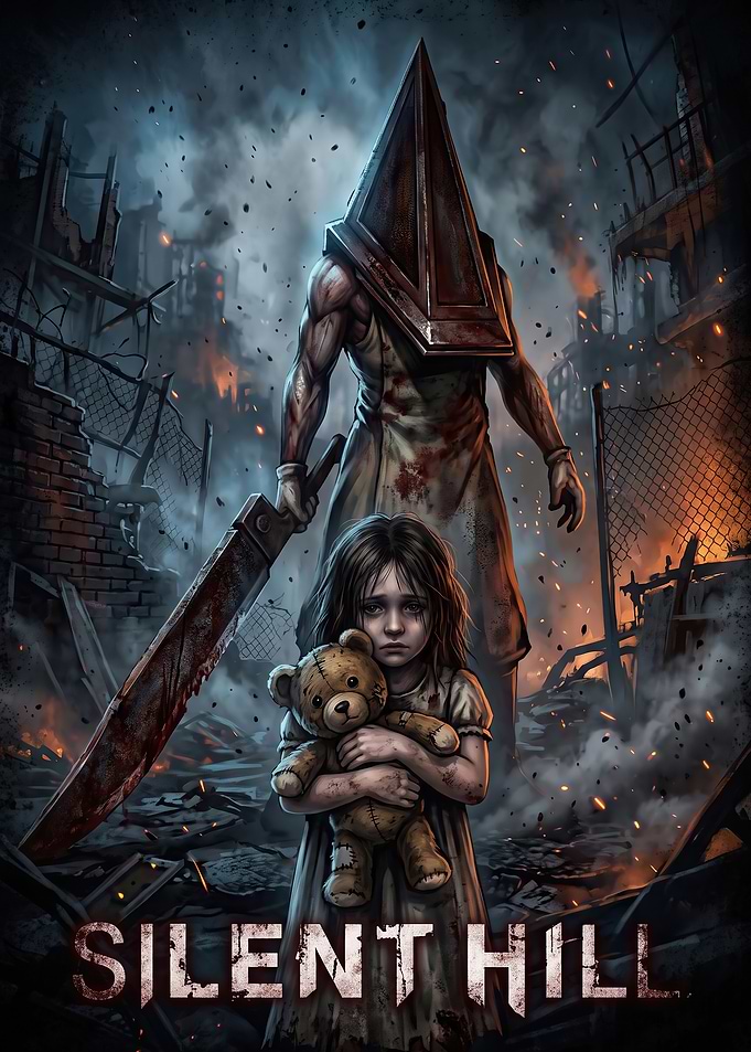 Silent Hill Pyramid Head and Girl