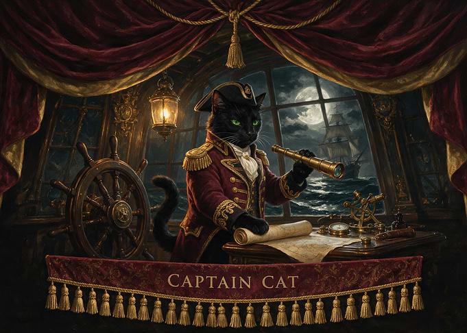 Captain Cat Pirate Ship Commander
