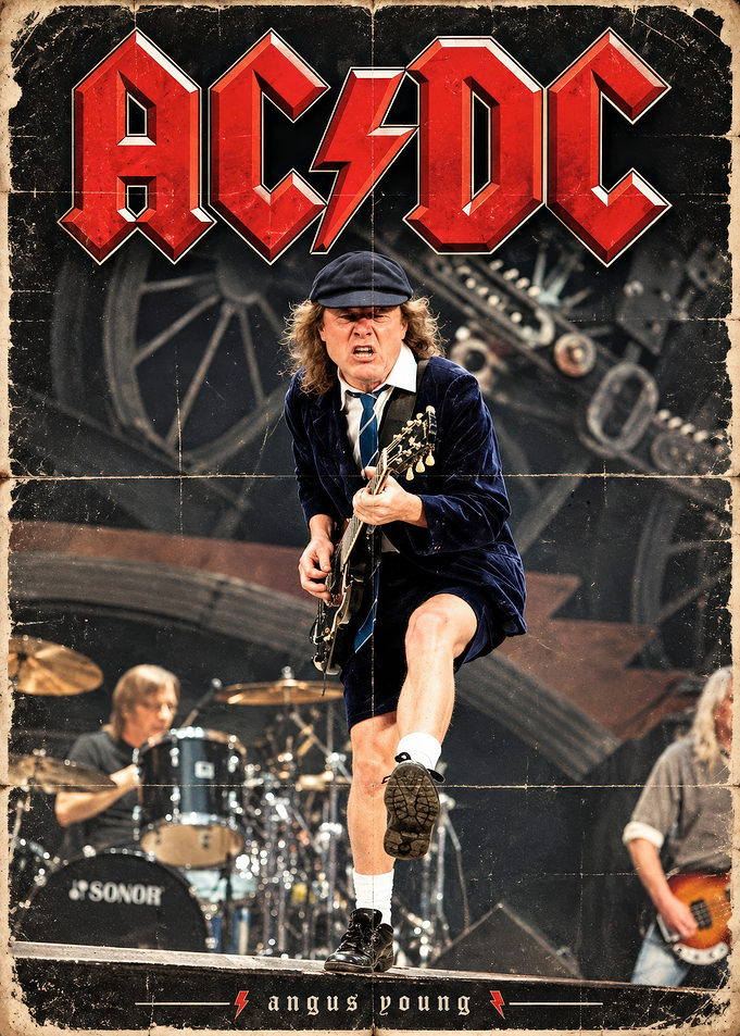 Angus Young AC/DC Concert Poster