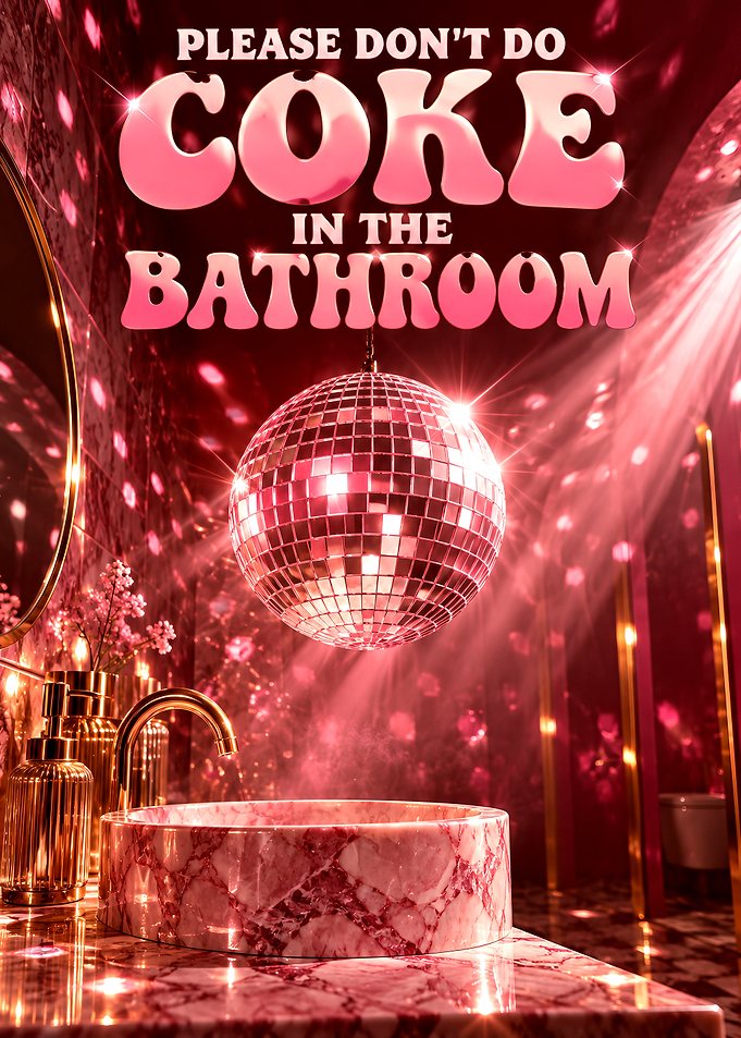 Please Don't Do Coke In The Bathroom Sign