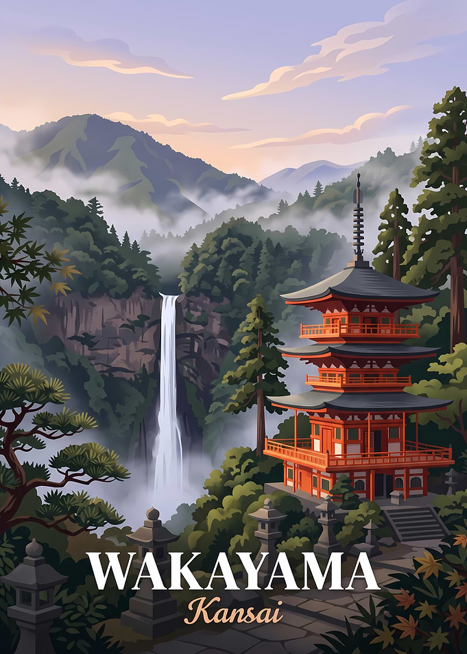 Wakayama Japan Travel Poster
