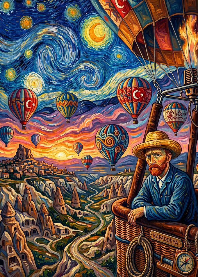Van Gogh in Cappadocia Hot Air Balloon