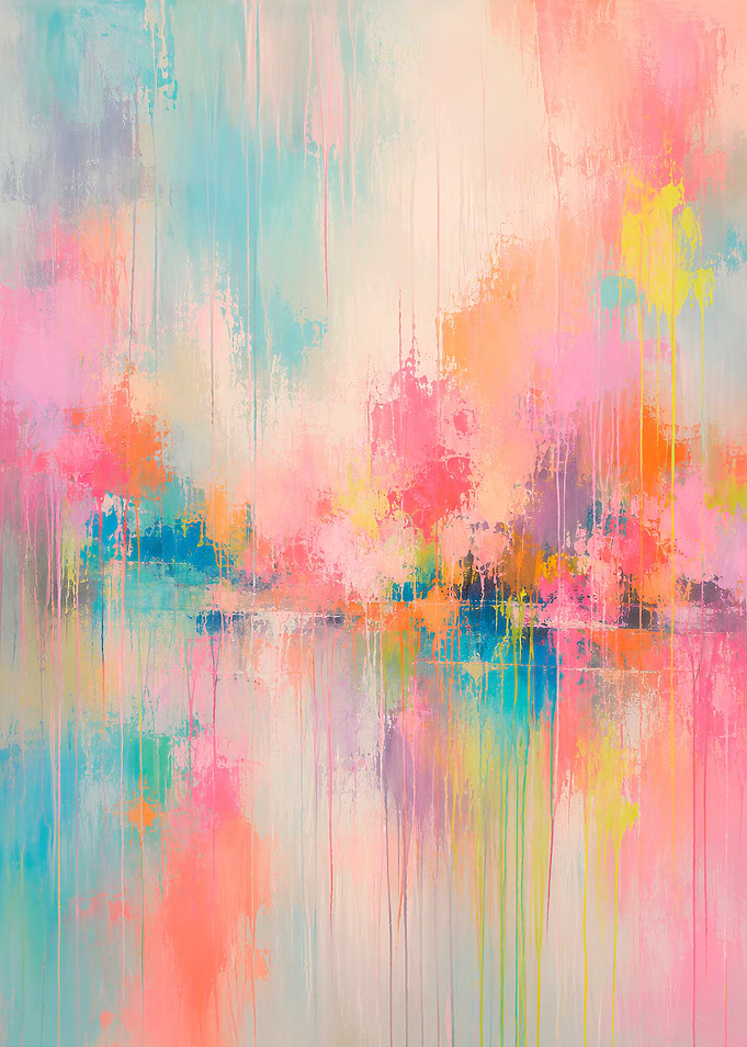 Vibrant Abstract Drip Painting