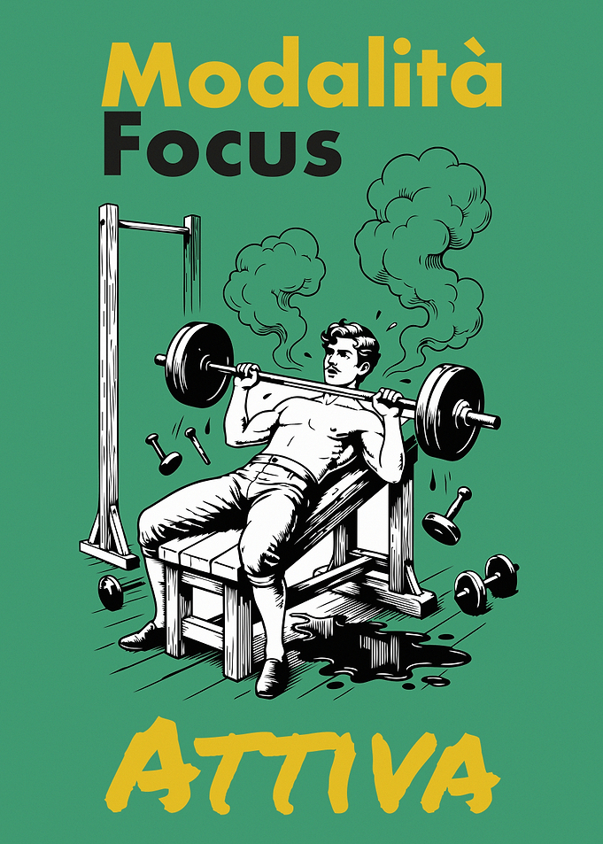 Focus Mode Active Vintage Strongman Gym Poster
