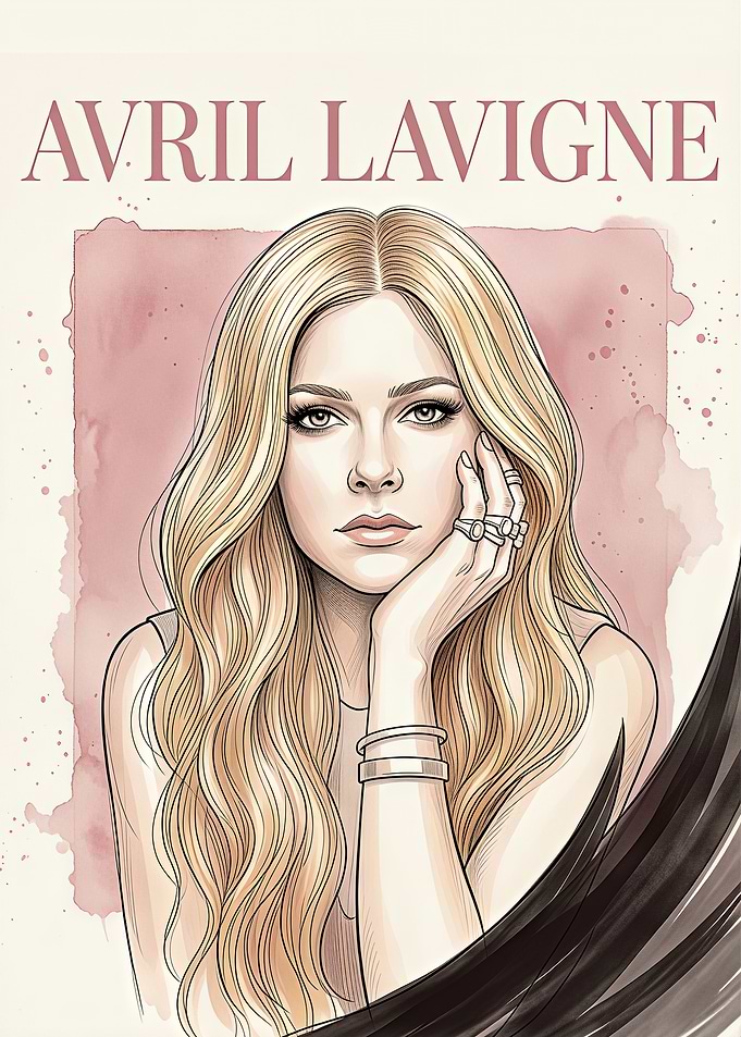 Avril Lavigne Portrait Illustration