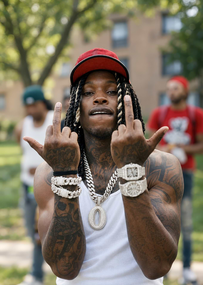King Von Portrait with Jewelry