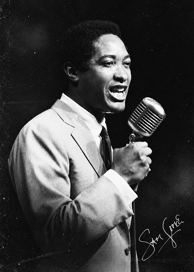 Sam Cooke Singing Into Vintage Microphone