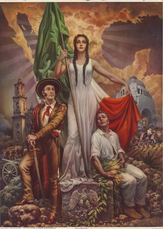 Patriotic Mexican Allegory by Jesus Helguera