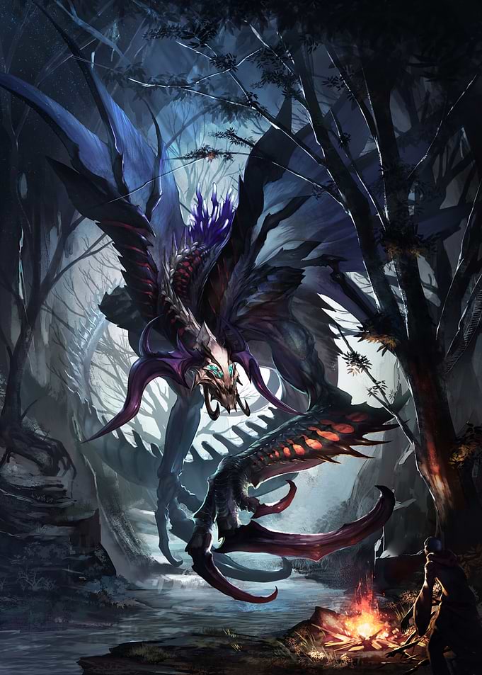 Dark Fantasy Creature Encounter