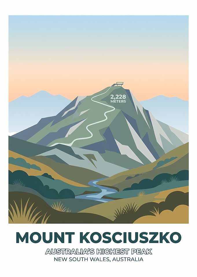 Mount Kosciuszko Travel Poster