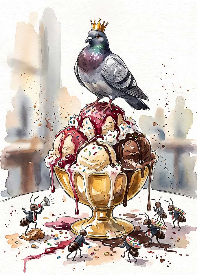 King Pigeon and Ants with Sundae