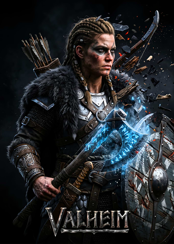Valheim Viking Warrior Poster