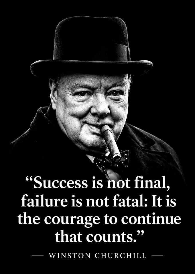 Winston Churchill Inspirational Quote Poster