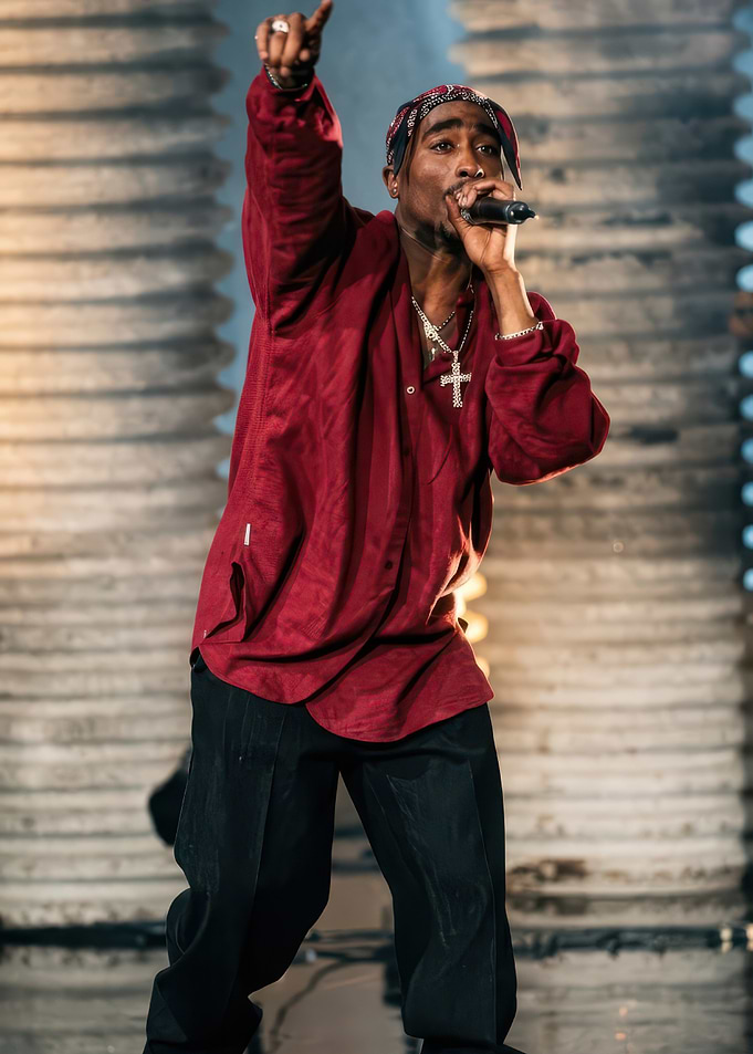 Tupac Shakur Performing on Stage