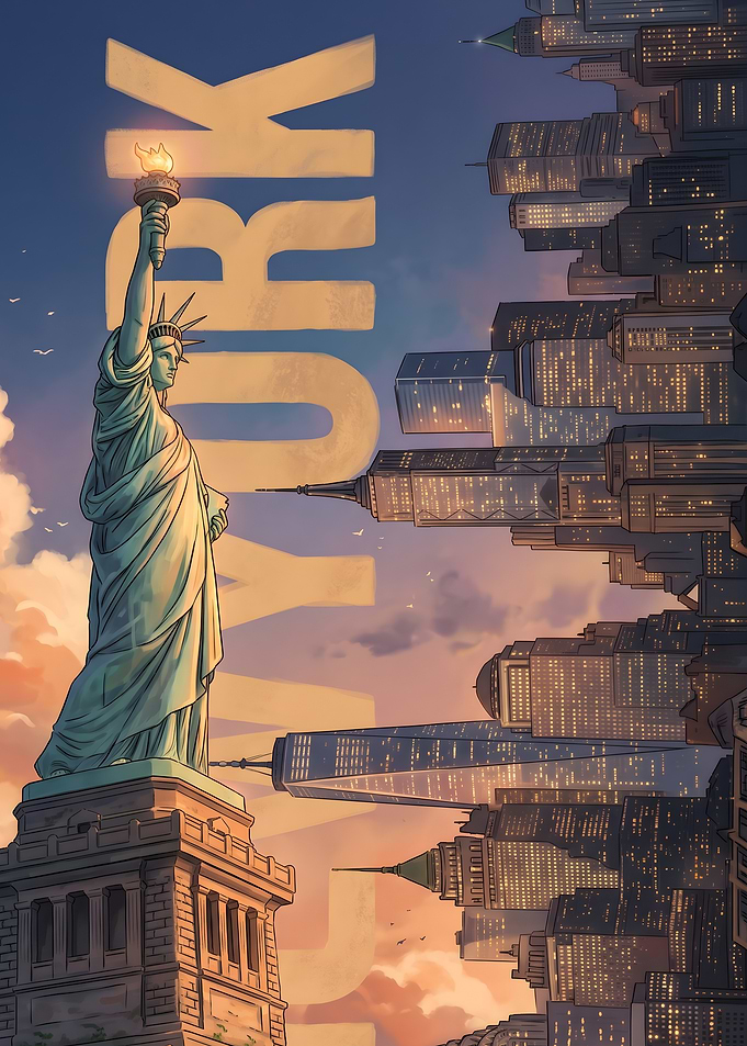 Statue of Liberty New York Skyline