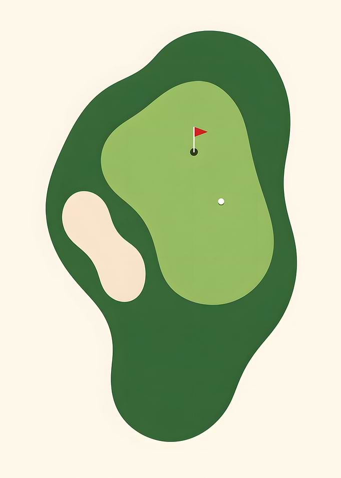 Golf Green Flag Aerial Minimal Sport Print