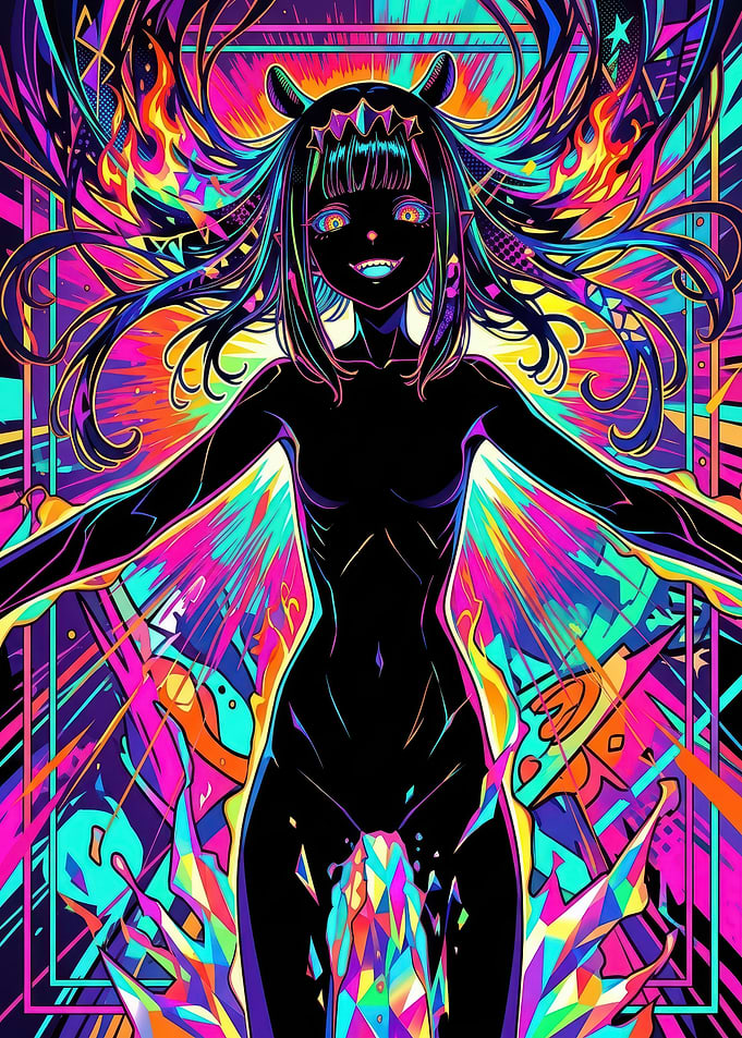 Psychedelic Demon Girl Illustration