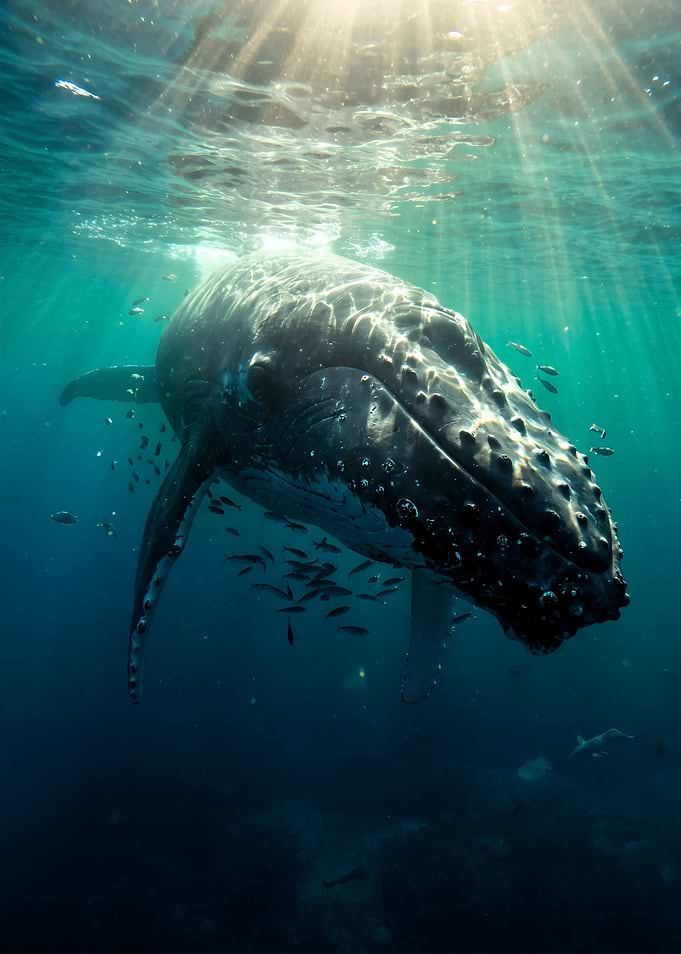 Humpback Whale Swimming Underwater