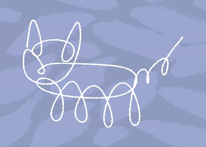 Minimalist continuous line cat drawing