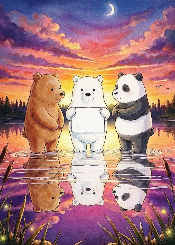Bears Lake Sunset Watercolor Art