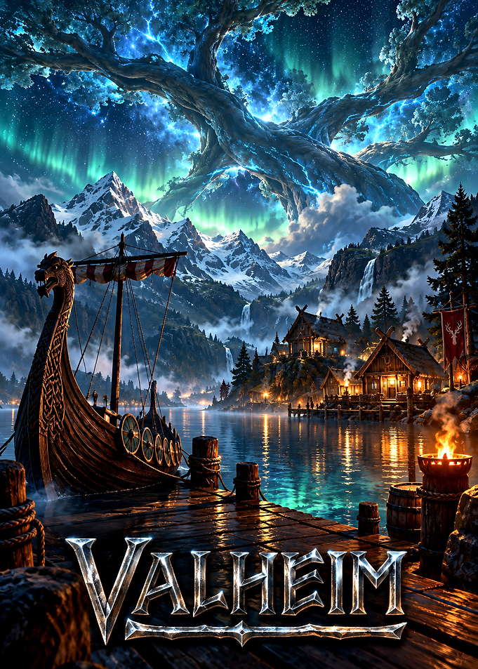 Valheim Viking Village and Longship