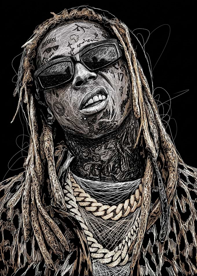 Lil Wayne Scribble Art Portrait