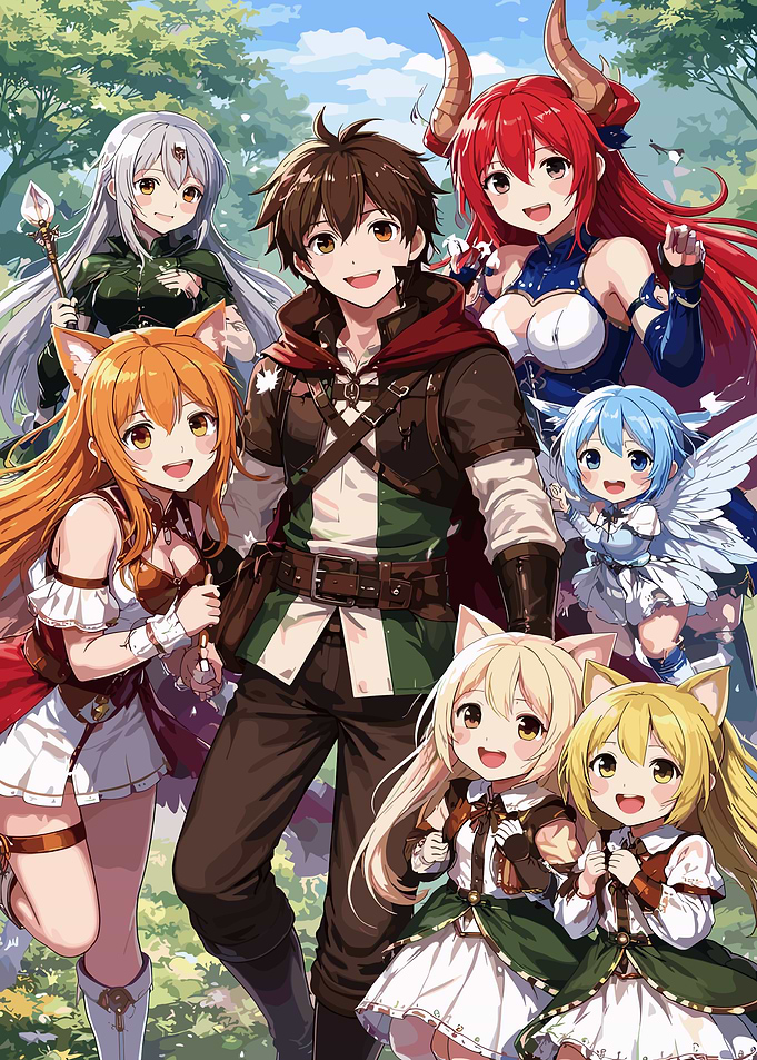 Anime Fantasy Adventure Party Illustration