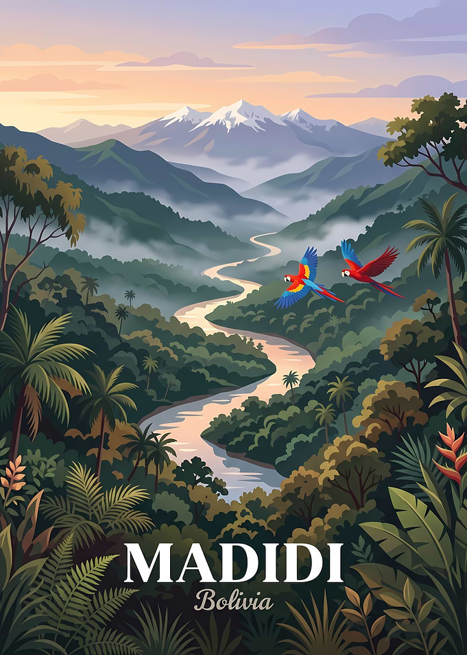 Madidi National Park Bolivia Travel Poster